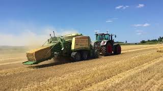 Pressage de paille d’orge  FENDT 939  KRONE 1290 HDP xc et prechop  ETA La Louvière [upl. by Dorette]