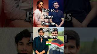 Top 10 Most Famous Youtubers in India shorts viralshorts indianyoutubers [upl. by Delwyn]