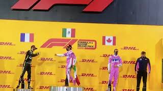 Checo Pérez F1 Himno nacional Mexicano Podio [upl. by Hollinger216]