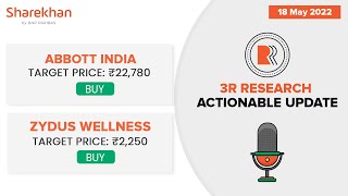 May 18  Sharekhan Daily 3R Research Calls  Abbott India and Zydus Wellness Stocks Analysis [upl. by Birgitta472]