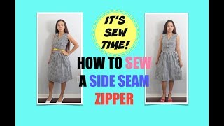 HOW TO SEW A SIDE SEAM ZIPPER ON A DRESS [upl. by Amersham]