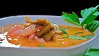 Recette de cuisine  Soupe de pleurotes et crevettes [upl. by Dolf]