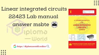 Linear integrated circuits lab manual answer  22423 LIC Solved manual solution msbte pdf download [upl. by Hannala]