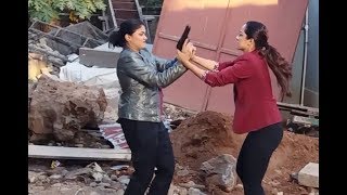 Cid Purvi and Shreya Fight  Making of Cid Eye Gang Episode [upl. by Hcire]