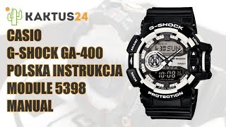 Jak ustawić Casio GShock GA400 instrukcja obsługi PL ustawienia zegarka [upl. by Cann]