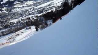 Kitzbühel Piste Streif Piste 21 mit Mausefalle und Steilhang [upl. by Estella]