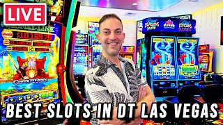 🔴 5 JACKPOTS on the BEST SLOTS in Downtown Las Vegas [upl. by Airdni]