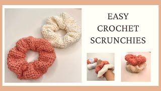 EASY CROCHET SCRUNCHIES  CROCHET BY BEV [upl. by Toni]