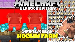 Minecraft Bedrock Simple HOGLIN FARM Infinite Food Farm 121 Update Tutorial [upl. by Lletnahc144]