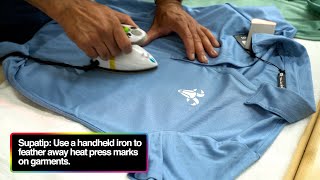 How To Iron Away Heat Press Marks On Sensitive Garments [upl. by Miarhpe]