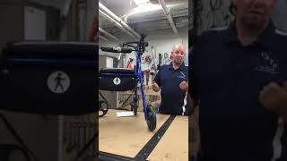 Cameron shows how to adjust brakes and wheels on a Rollator walker [upl. by Ahsimac314]