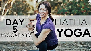 20 Minute Hatha Yoga Workout For Core Strength Day 5  Fightmaster Yoga Videos Fix 30 [upl. by Phare]