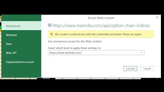 6 How to resolve NSE Credential Error  Credential Authentication Error  Unable to load NSE Data [upl. by Eynaffit]