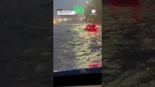 Heavy Rain Floods Charleston West Virginia Interstate [upl. by Odrarebe]