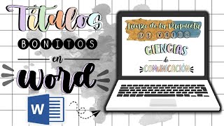 Cómo hacer títulos bonitos en Word [upl. by Luapnhoj876]