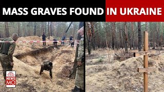 Russia Ukraine War Hundreds Found In Mass Grave After Russians Leave Izyum City Of Ukraine [upl. by Ihcehcu]