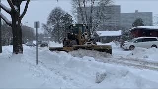 Residential Plowing with a Cat loader 950M and wing plow [upl. by Bryna]