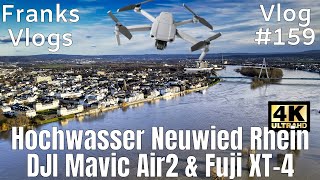 Hochwasser am Rhein Foto amp Video Walk Fuji XT4 amp DJI Mavic Air 2 Deich in Neuwied in 4K Vlog159 [upl. by Llenrag]