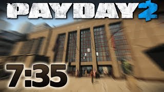 PAYDAY 2  First World Bank  Speedrun 735 m Solo  Death Sentence [upl. by Mattson]