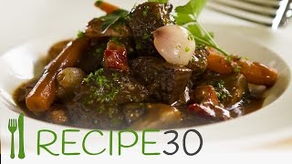 BOEUF beef BOURGUIGNON  By RECIPE30com [upl. by Jennie178]