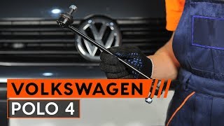 How to change anti roll bar links on VW POLO 4 TUTORIAL AUTODOC [upl. by Hnamik]