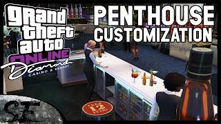 Diamond Casino and Resort DLC  Penthouse customization guide and tour GTA Online [upl. by Dranik]