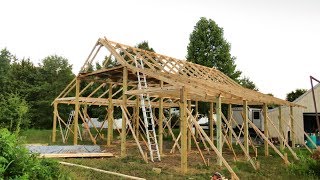 Pole Barn Construction Part 2 Pole Barn Framing  Useful Knowledge [upl. by Adnalohs]