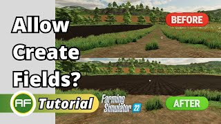 Allow Create Fields Explained  Farming Simulator 22 Beginner Guide [upl. by Yate]