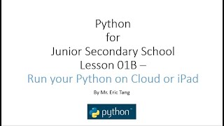 ERT ICT Teaching Learn Python for JSS 01B  Run your Python on Cloud or iPad [upl. by Xerxes]