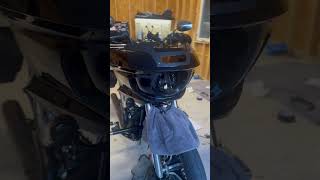 Advanblack ST fairing install on the wife’s FXLR simple install and phenomenal color match [upl. by Aihtnic]