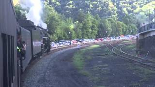 Nickle Plate 765 amp RampN 425 Dueling Whistles at Jim Thorpe [upl. by Gniy]