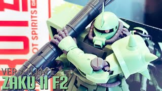 Robot Spirits MS06F2 Zaku II F2 ver ANIME Review [upl. by Veradia]