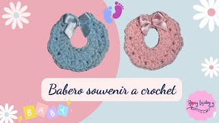 MINI BABERO PARA BAUTIZO  BABY SHOWER  SOUVENIR A CROCHET PASO A PASO [upl. by Uel]