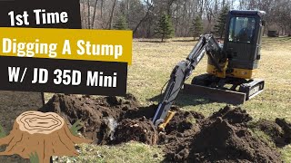 John Deere 35D First Time Digging With Mini Excavator [upl. by Balduin]