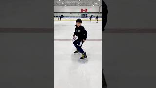 Forward skatingHockey stopBackward crossover hockey kid skating beginner hockeygoalietraining [upl. by Whallon]