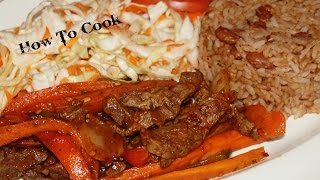 HOW TO COOK JAMAICAN PEPPER STEAK RECIPE JAMAICAN ACCENT VLOG 2016 [upl. by Irik]