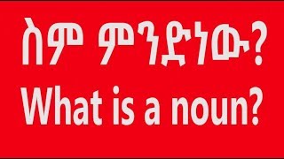 Ethiopia What is noun  ስም ምለት ምንድነው  Grammar Focus  English in Amharic [upl. by Eirojram]