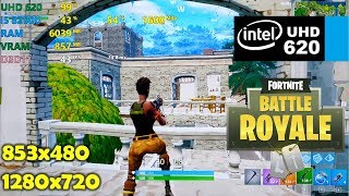 Intel UHD 620 i5 8250u  Fortnite  720p 480p  Low amp Competitive settings [upl. by Roht520]