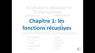 CHAPITRE I  Les fonctions récursives [upl. by Bullion]