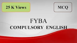 MCQ Questions  FYBA  SPPU Compulsory English [upl. by Horbal480]