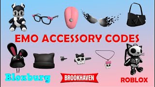 Emo Accessory Codes amp Links  Brookhaven Bloxburg Berry Avenue amp other games  ROBLOX [upl. by Eissak]