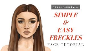 SIMPLE amp EASY FRECKLES  Stardoll Face Tutorial  LanaDelChanel [upl. by Ariahaj452]