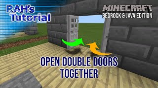 Open Double Doors Together Tutorial  Minecraft 120 Bedrock amp Java edition [upl. by Anse830]