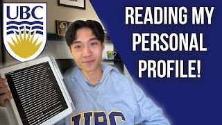 Reading my Personal Profile  UBC Personal Profile Explained [upl. by Enneiviv384]