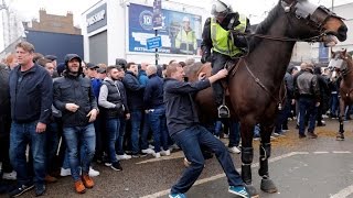 Tottenham  Millwall Cortege and trouble before the game [upl. by Aistek207]