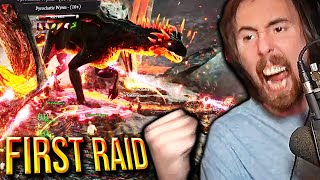 First Raid Asmongold Fights a Dragon in Ashes of Creation NEW MMO Gameplay [upl. by Zipnick]