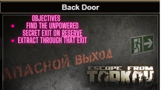 Back Door Escape From Tarkov Under A Minute Quest Guides Reserve Mechanic eft [upl. by Ietta]