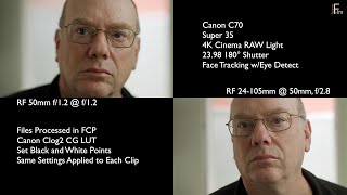 The Canon RF 24105mm f28 L IS USM Z Lens Compared with the Canon RF 50mm f12 L USM Lens [upl. by Onitnatsnoc160]