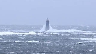 Wave crashing over Minots Ledge Light [upl. by Suhail325]