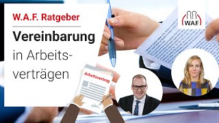 Vereinbarungen in Arbeitsverträgen Sind diese immer wirksam  Betriebsrat Video [upl. by Nam]